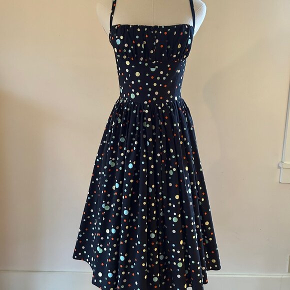 Bernie Dexter Colored Dots Print Paris Dress - Picture 1 of 6